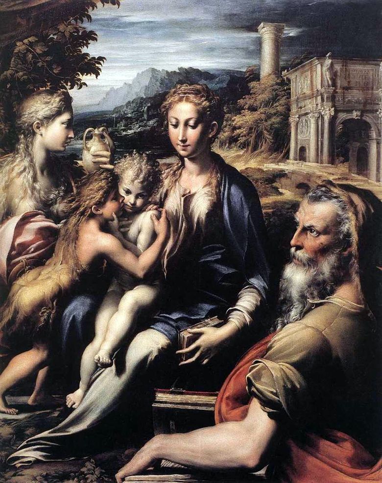 Madonna on the Throne, Zachariah, John the Baptist dan Mary Magdalene   Francesco Parmigianino