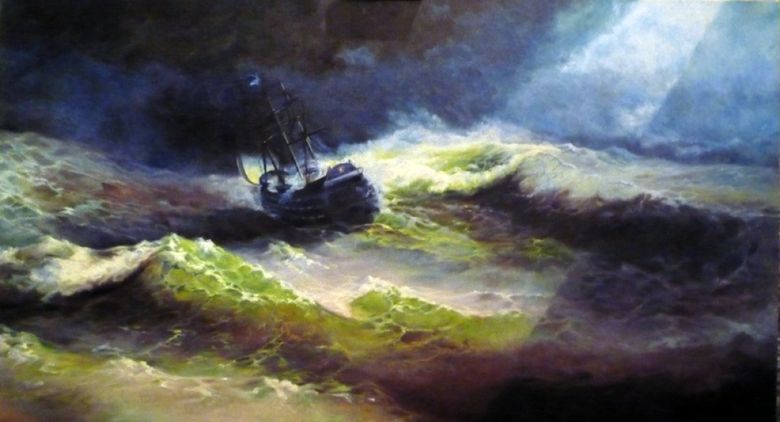 Kapal Permaisuri Maria saat badai   Ivan Aivazovsky