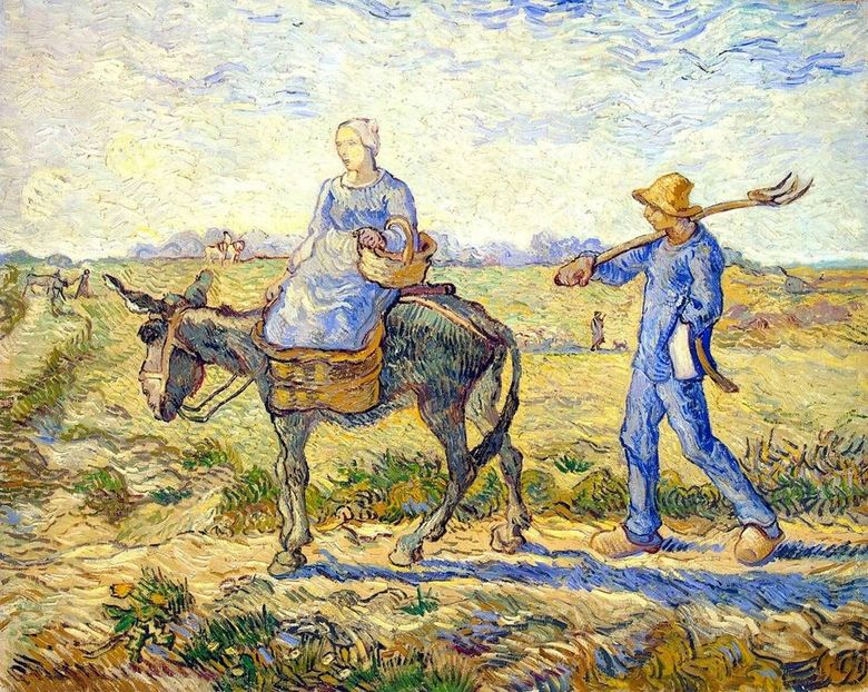 Pagi: Keberangkatan untuk bekerja (oleh Mill)   Vincent Van Gogh