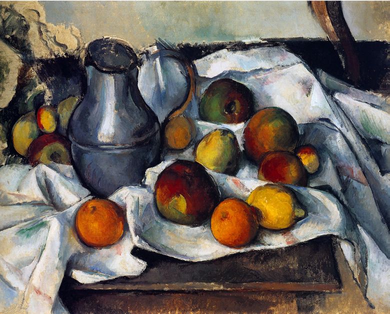 Pitcher and Fruit   Paul Cezanne