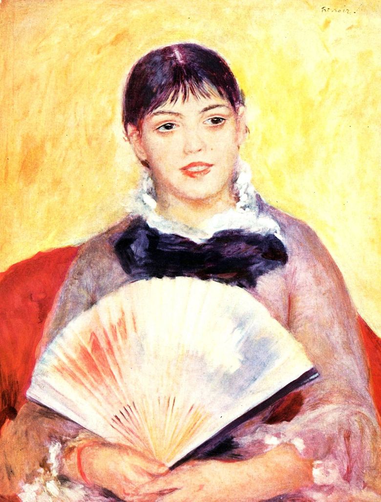 Girl with a Fan   Pierre Auguste Renoir