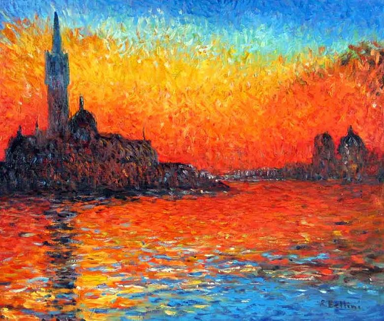 Matahari terbenam di Venesia   Claude Monet