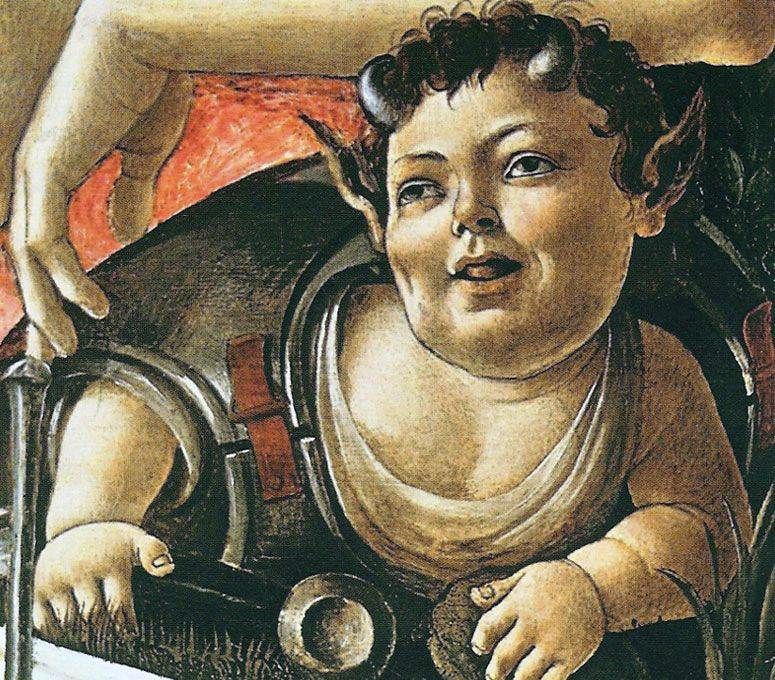 The Satyr Prankster (fragmen)   Sandro Botticelli