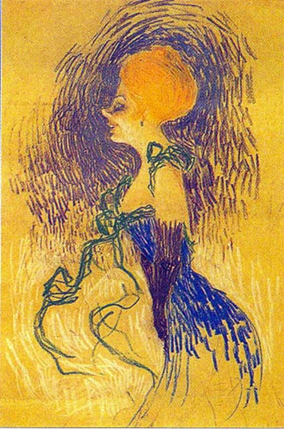 Wanita muda dengan sarung tangan   Henri de Toulouse Lautrec