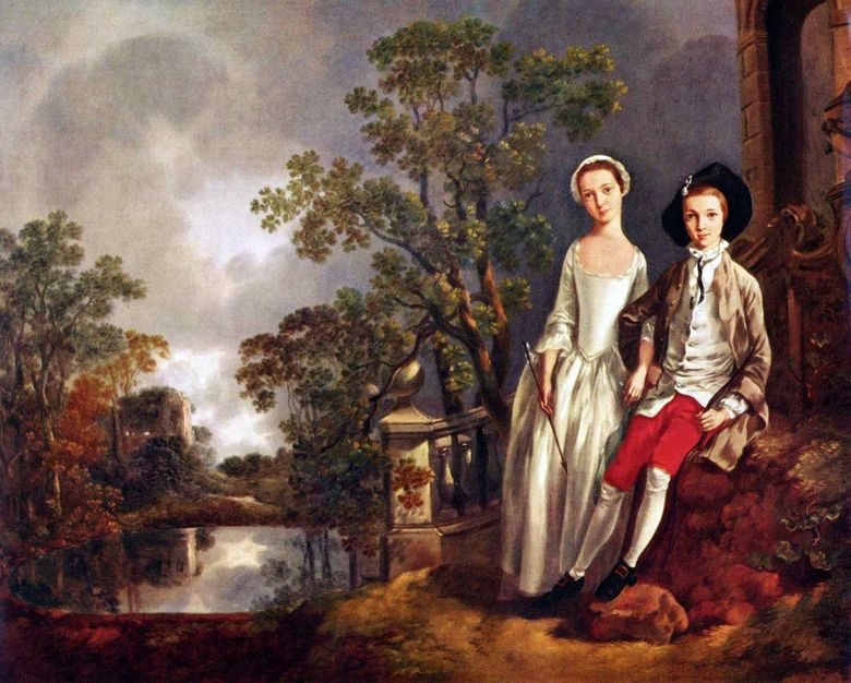 Potret Aeneage Lloyd dengan saudara perempuan Lucy   Thomas Gainsborough
