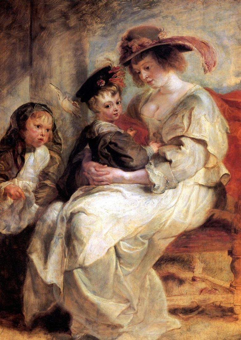 Potret Elena Fourman dengan dua anak   Peter Rubens