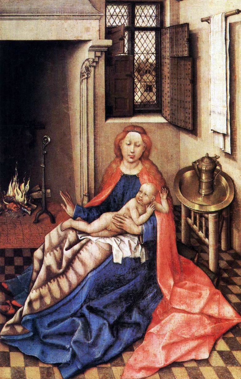 Madonna and Child by the Fireplace   Robert Kampen