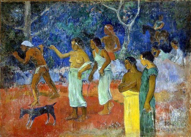 Adegan kehidupan Tahiti   Paul Gauguin