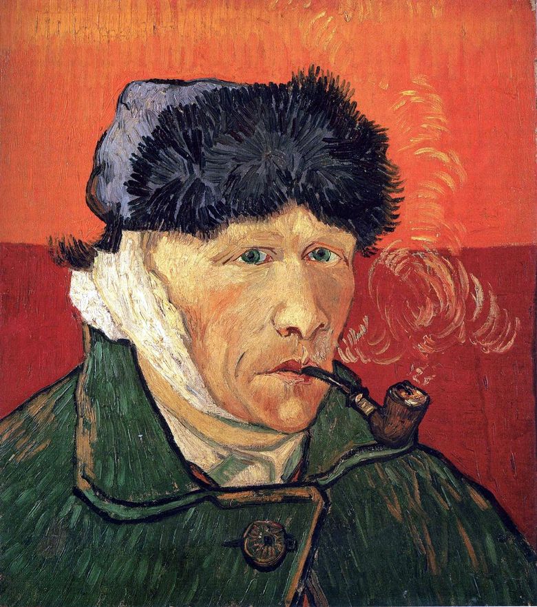 Potret Diri dengan Telinga dan Tabung yang Dibalut   Vincent Van Gogh