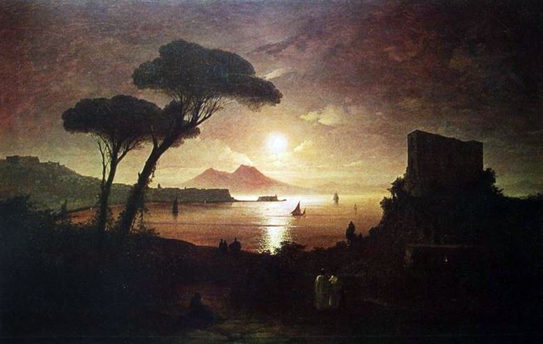 Teluk Napoli di bawah sinar bulan   Ivan Aivazovsky