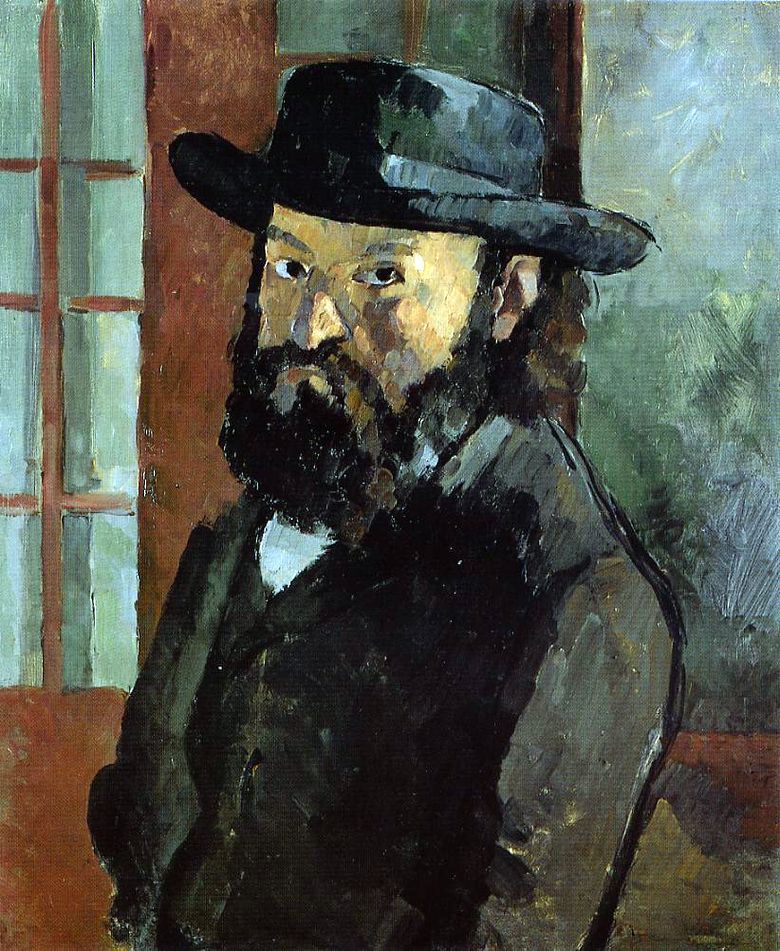 Potret diri dengan topi   Paul Cezanne