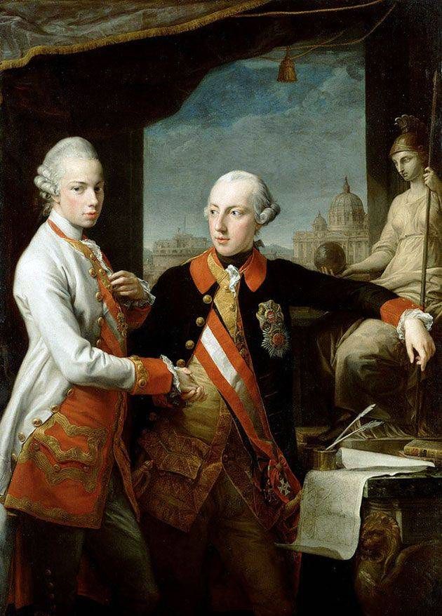 Potret Kaisar Joseph II dan Leopold dari Tuscany   Pompeo Batoni