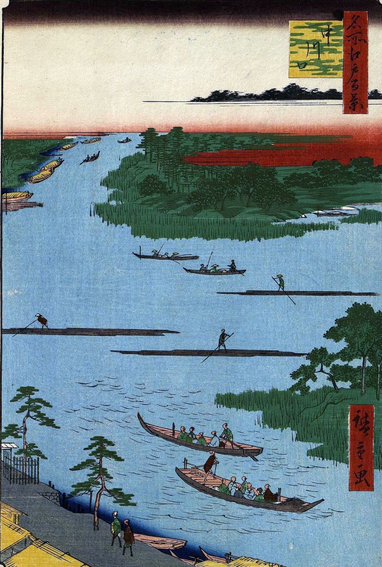 Mulut Sungai Nakagawa   Utagawa Hiroshige