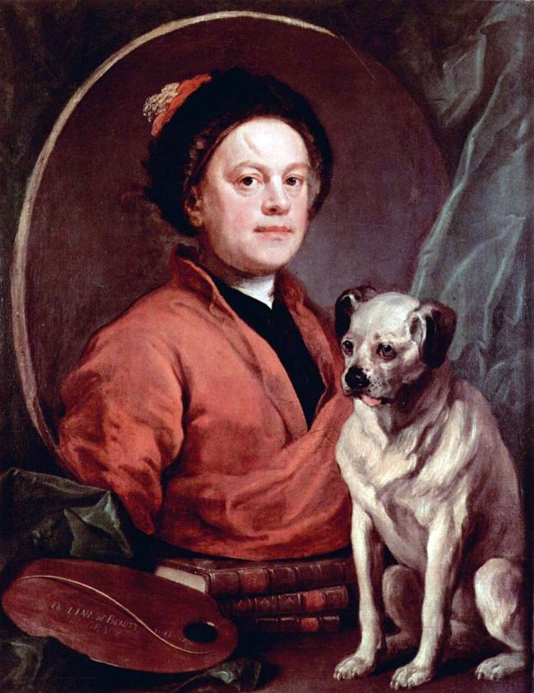 Potret Diri dengan Anjing   William Hogarth
