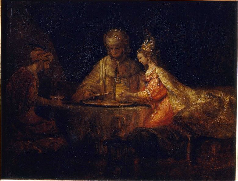 Artaxerxes, Haman dan Esther   Rembrandt Harmenszoon Van Rijn