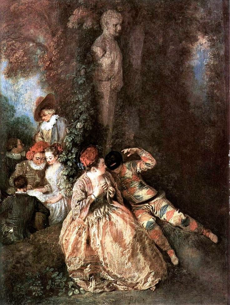 Gagah Harlequin dan Kolombia   Jean Antoine Watteau