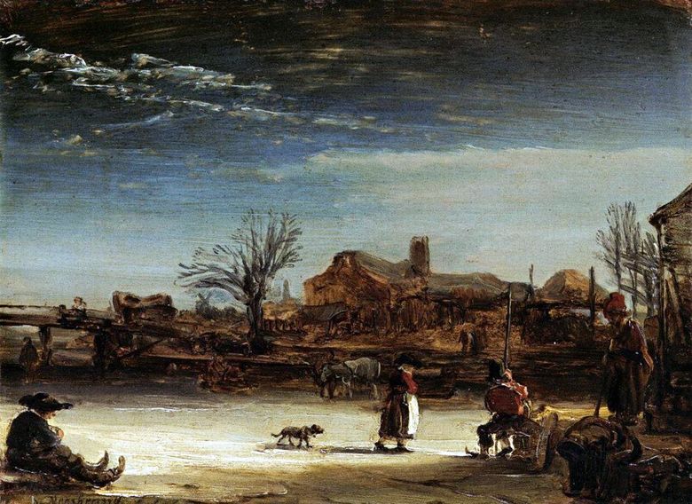 Pemandangan Musim Dingin   Rembrandt Harmenszoon Van Rijn