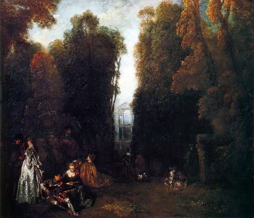 Pengaturan Romantis Perspektif   Jean Antoine Watteau