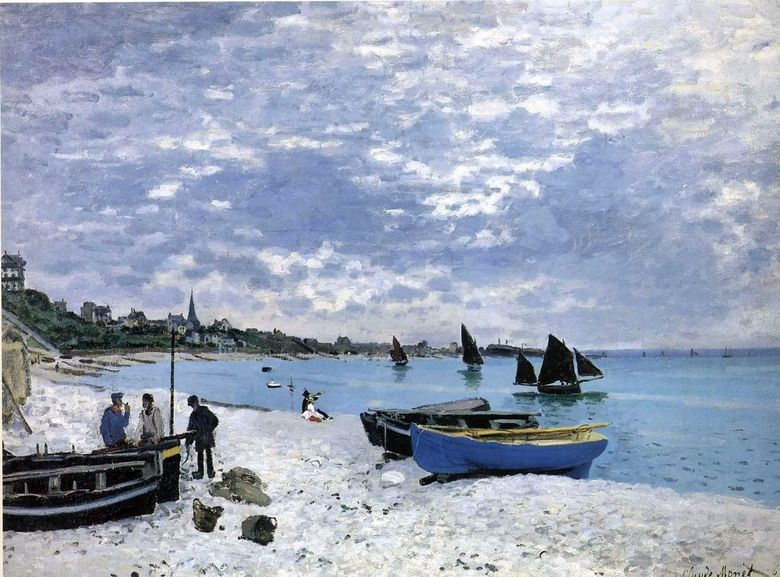 Beach at St. Address   Claude Monet