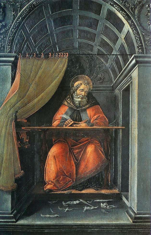 St. Augustine, menulis di selnya   Sandro Botticelli