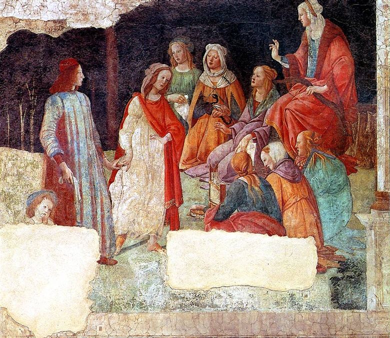 Lukisan dinding Villa Macherelli. Lorenzo Tornabuoni dan Seni Liberal   Sandro Botticelli