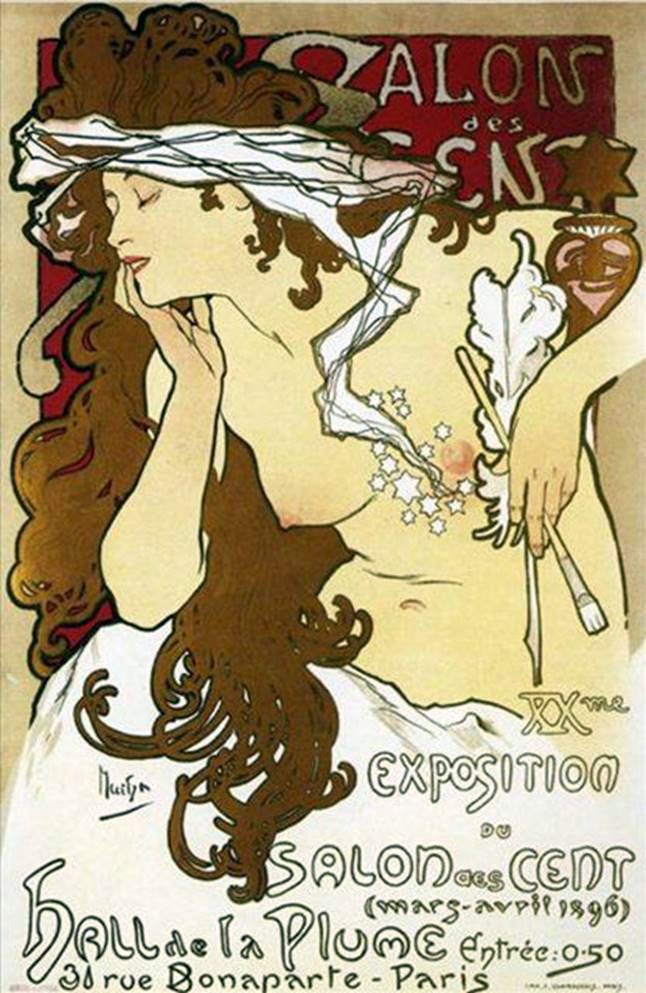 Poster pameran ke 20 Salon One Hundred   Alphonse Mucha